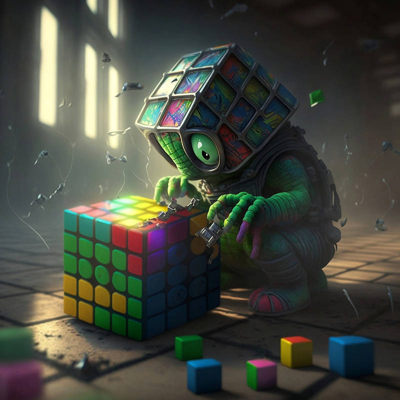 Kostka Rubika i Obcy - wizja artysty